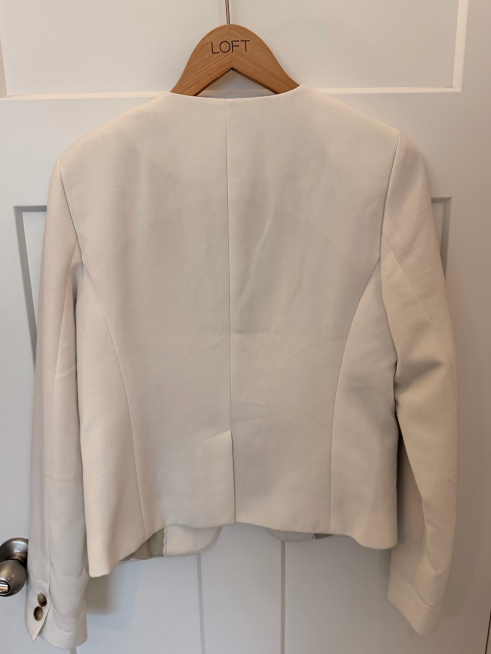 LOFT Ivory Open-Front Blazer Jacket - Picture 5 of 5